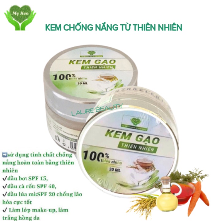 Kem Sữa Gạo Chống Nắng Tốt Cho Da Dầu, Kem Chống Nắng Trang Điểm Nhẹ Dưỡng trắng da Mẹ ken 30ml