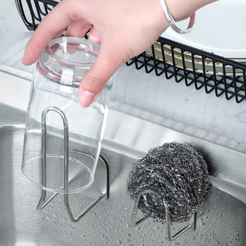 Giá Đỡ Gắn Tường Không Cần Đục Lỗ Treo Nắp Nồi / Miếng Bọt Biển Rửa Chén Tiết Kiệm Không