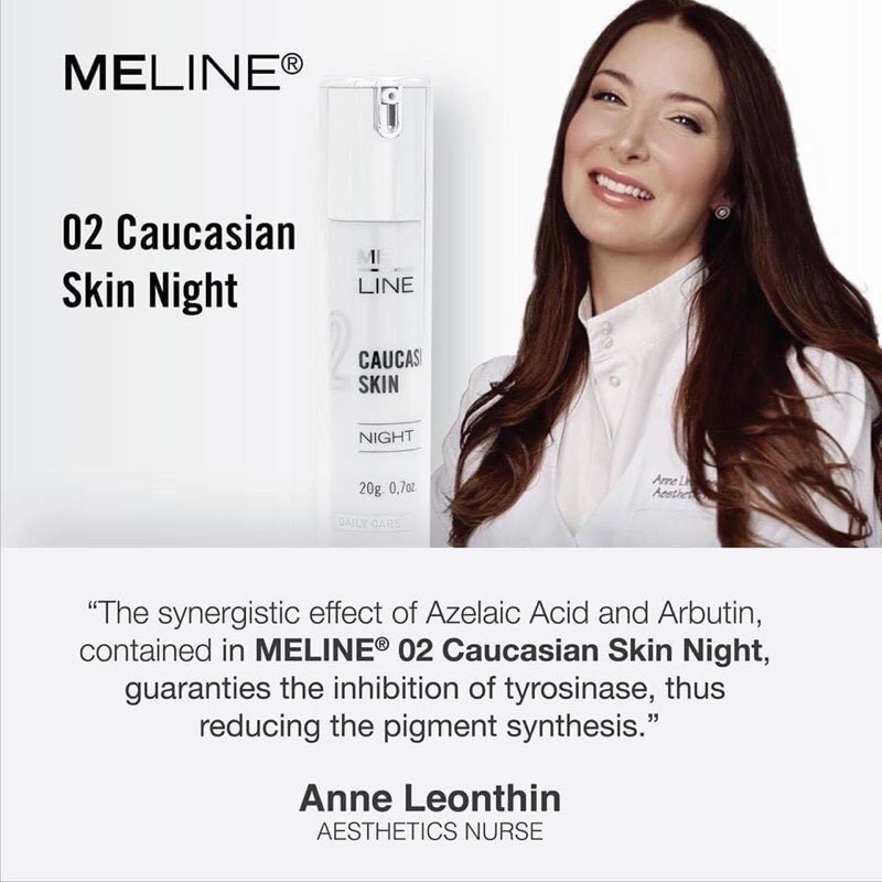 Kem Giảm Sạm Nám Tàn Nhang Giảm Mụn Innoaesthetics INNO-DERMA MELINE 02 CAUCASIAN SKIN NIGHT  4gr