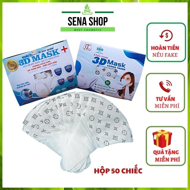 Khẩu Trang 3D Mask LV Họa Tiết Duy Quân, Cường Thịnh Công Nghệ Nhật Siêu Đẹp, Ôm Mặt, Co Giãn