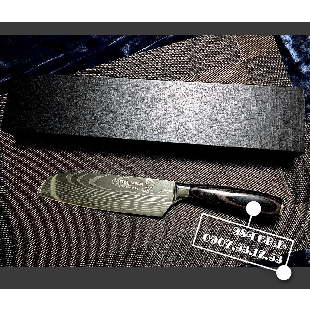01 Dao SEKI JAPAN Damascus vân gỗ - inox sus 304 cao cấp