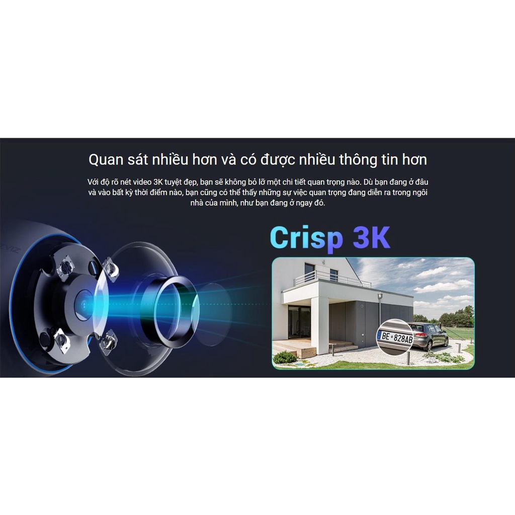 CAMERA EZVIZ H3 ĐỘ PHÂN GIẢI 5MP 3K PHÁT HIỆN CHÍNH XÁC NGƯỜI, VẬT