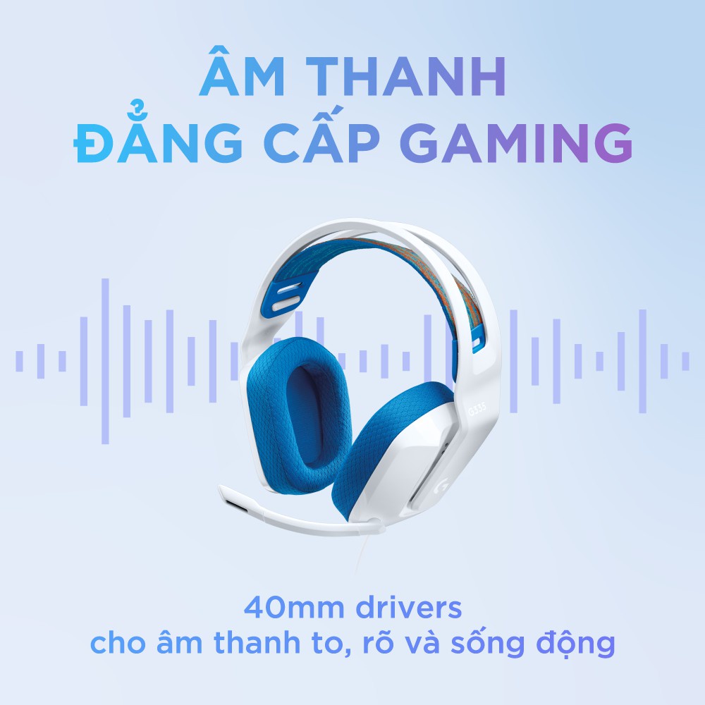 Tai nghe Gaming Logitech G335 Jack 3.5mm, Nhẹ 240g tương thích nhiều thiết bị chính hãng tại Vanphongstar