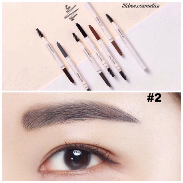 Chì kẻ mày Innisfree Auto Eyebrow Pencil #02 #đen kẻ siêu êm, siêu mượt