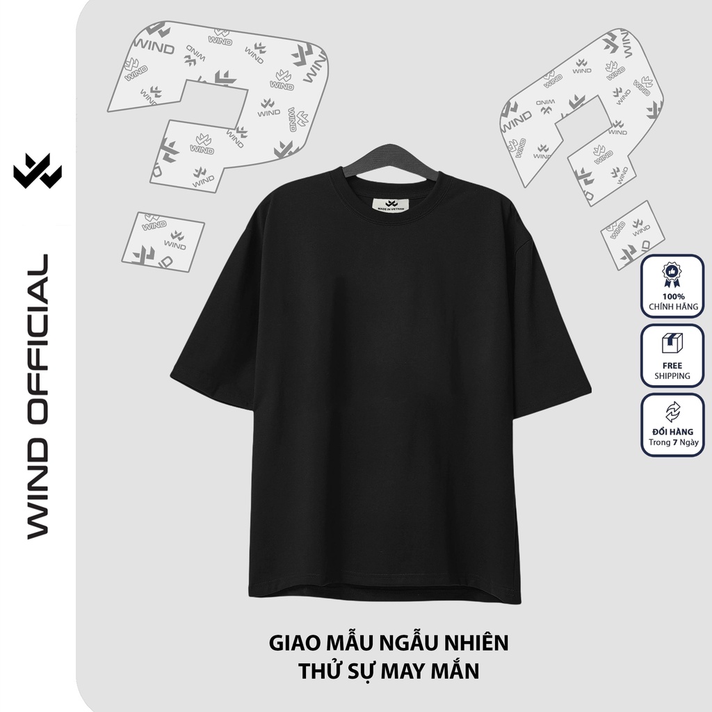 Áo thun tay lỡ unisex WIND form rộng Ngẫu Nhiên thử sự may mắn oversize ulzzang