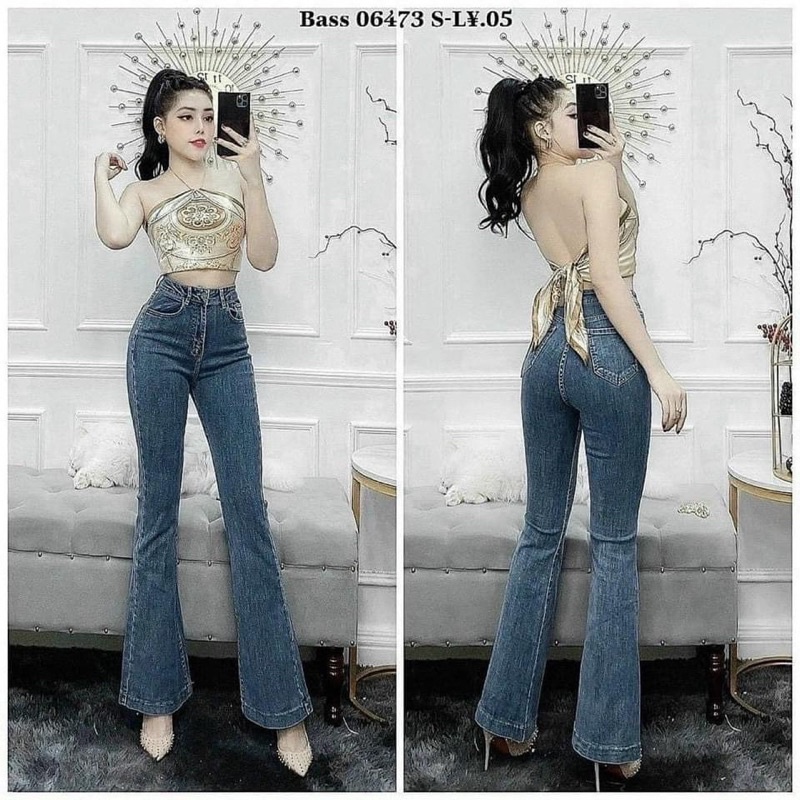 Quần jeans ôm ống loe dài tôn dáng siêu co giãn