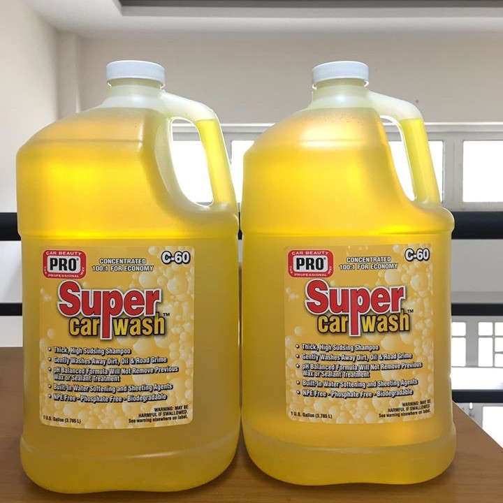 Rửa xe ô tô không cần nước Super Car Wash 3,8 lít nhập khẩu Mỹ, dành cho xe phủ ceramic giúp sạch bóng an toàn