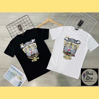 Áo thun nam ngắn tay cổ tròn logo in hình chó đeo kính HIPHOPUP chất vải cotton from chuẩn có ảnh thật