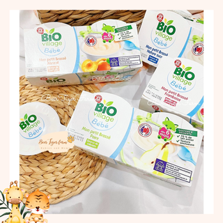 Sữa chua hữu cơ bio village bébé của pháp dạng lốc cho bé - beertigerfarm