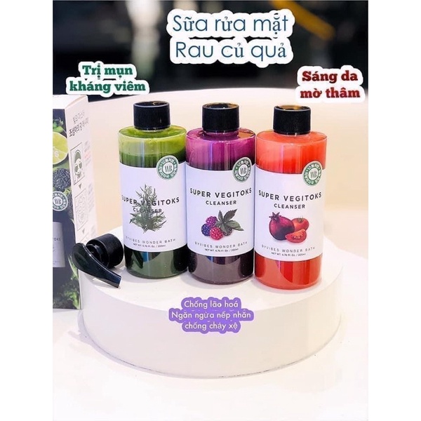 Sửa Rửa Mặt Rau Củ Thải Độc Sạch Da Super Vegitoks và Vegiwhip Mask