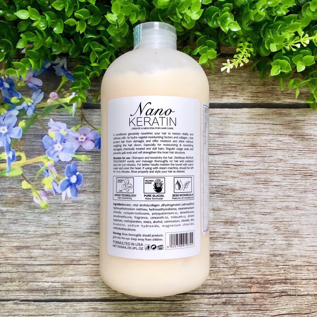 Keratin Tươi Nano Soft Nature phục hồi tóc siêu mềm mượt 1000ml