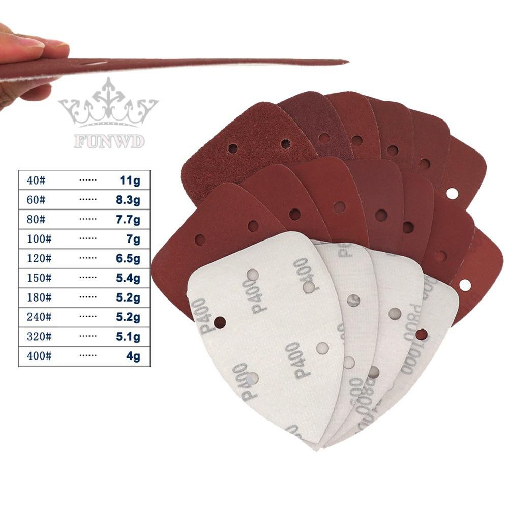 Set 10 tờ giấy nhám hình tam giác có lỗ sử dụng trên nhiều bề mặt đa năng 14cmx 9cm