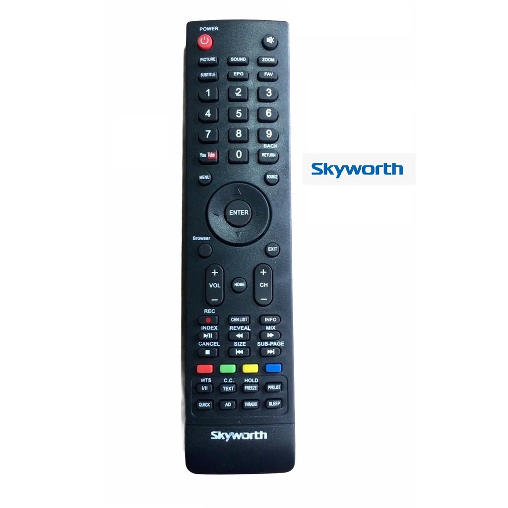 Điều Khiển TiVi SKYWORTH bản to có nút Youtube ở mé bên tay trái ,Remote Điều Khiển TiVi Skyworth SMART/LED/LCD