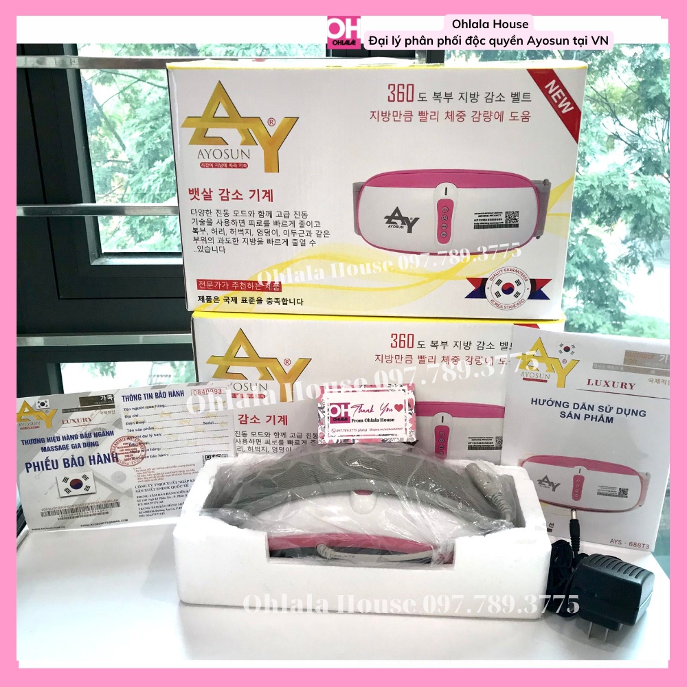 Đai Massage Bụng 𝗔𝗬𝗢𝗦𝗨𝗡 Hàn Quốc Chính Hãng - Ohlala House đại lý phân phối