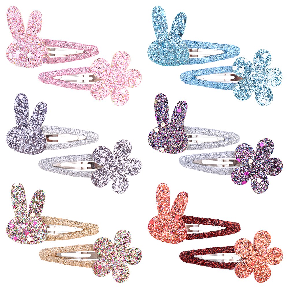 Kẹp tóc KIDSBOWS hình nơ/ thỏ bằng kim loại pha lê lấp lánh cho bé gái