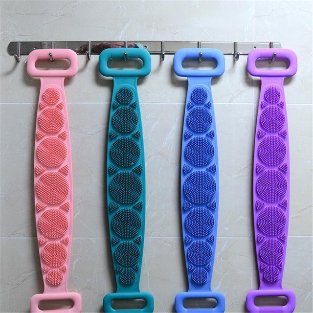 Dây Tắm Chà Lưng 2 mặt Bằng Silicone tiện lợi ( Màu ngẫu nhiên )[ CHÀ LƯNG]