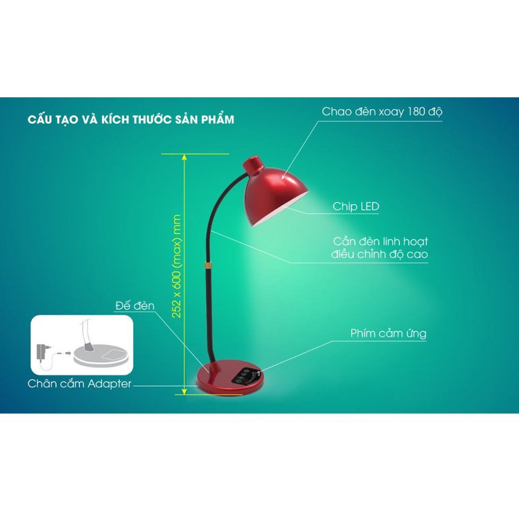 Đèn bàn LED đổi màu sử dụng WIFI Rạng Đông (Model: RD-RL-68.WF)