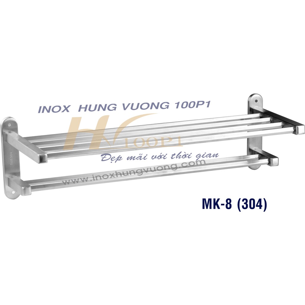 Máng khăn cao cấp inox304 mờ , 2 tầng đa năng, bảo hành 10 năm