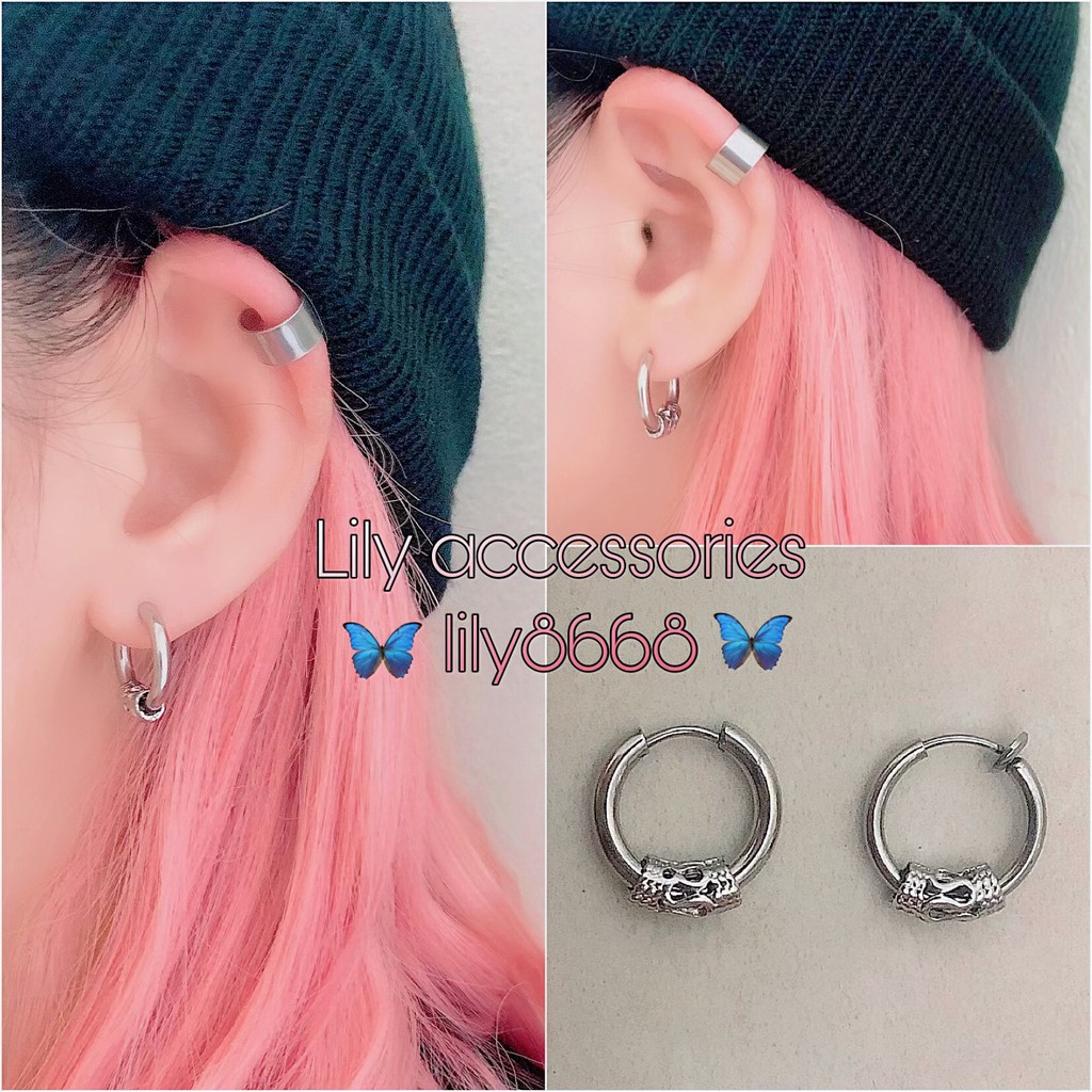 Hipster Jewelry khuyên tai và kẹp tai titan Hipster phong cách độc đáo không gỉ không đen không dị ứng