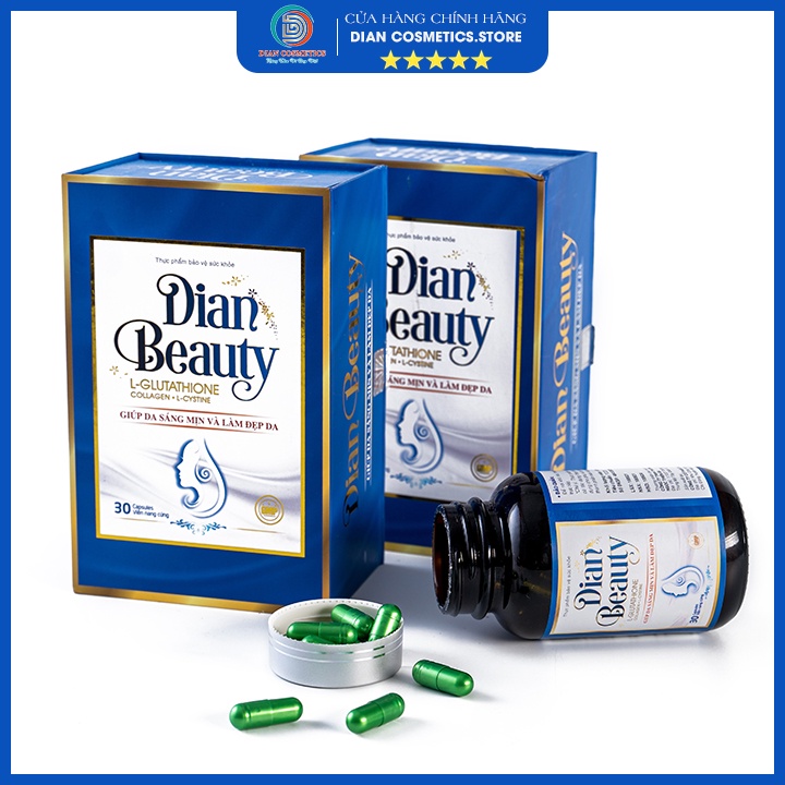 Viên uống trắng da DIAN BEAUTY Glutathione Combo 2 Hộp, mờ nám tàn nhang, chống nắng, bổ sung collagen, vitamin c