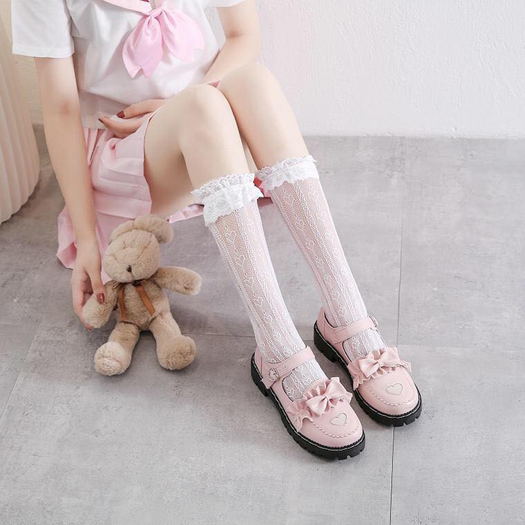 [SALE]Giày lolita Nhật Bản nơ phối tim - Kèm ảnh thật cuối ✨ | BigBuy360 - bigbuy360.vn