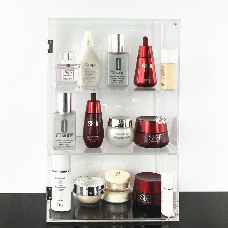 Tủ mica đựng nước hoa/ mỹ phẩm/ vật tư y tế 3 tầng có cửa