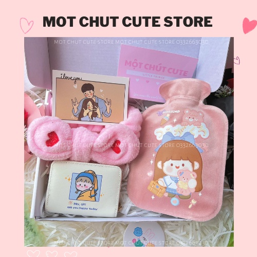 Set quà tặng 8/3 Túi chườm, băng đô, ví bất kì dành tặng người yêu dịp 14/2, noel, 20/10
