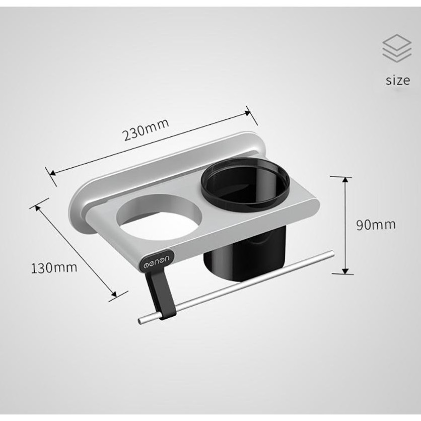 Kệ để máy sấy Oenon, Giá để đồ đa năng phòng tắm lắp đặt dán tường
