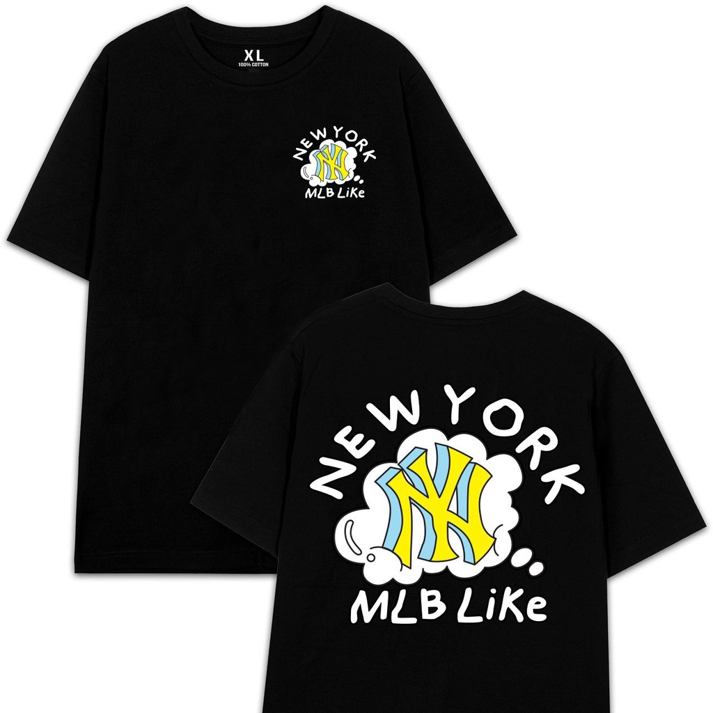 Tổng hợp Mẫu Áo thun NY MLB forrm rộng hình in siêu đẹp, Áo Phông Unisex Nam Nữ