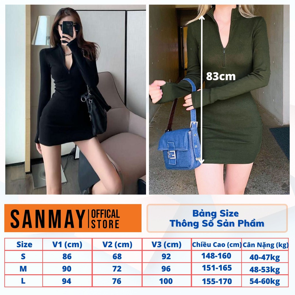 Đầm Body Sexy SANJOLI Váy Ôm Dáng Nhún Eo Nữ Dài Tay, Thiết Kế Vải Thun Trắng Đen Đi Dự Tiệc Cưới VD054 | BigBuy360 - bigbuy360.vn