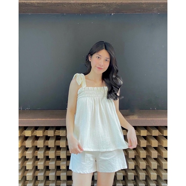 Áo dây thắt nơ,bo chun viền ngực