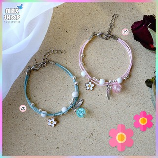 [ẢNH VÀ CLIP THẬT] Vòng tay handmade hình Trân châu và chiếc lá đính hạt nhiều màu sắc cá tính cho nữ