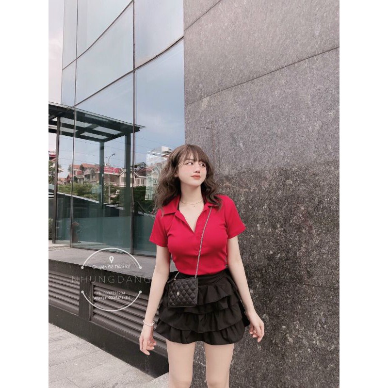 Áo thun trơn cổ bẻ