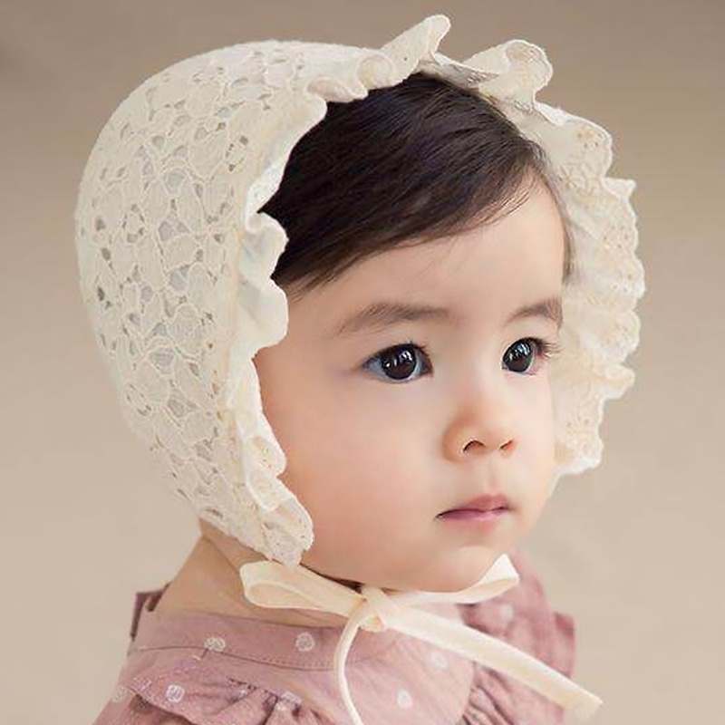 Nón Trùm Đầu Phối Ren Lưới Thời Trang Xuân Hè Xinh Xắn Cho Bé Gái