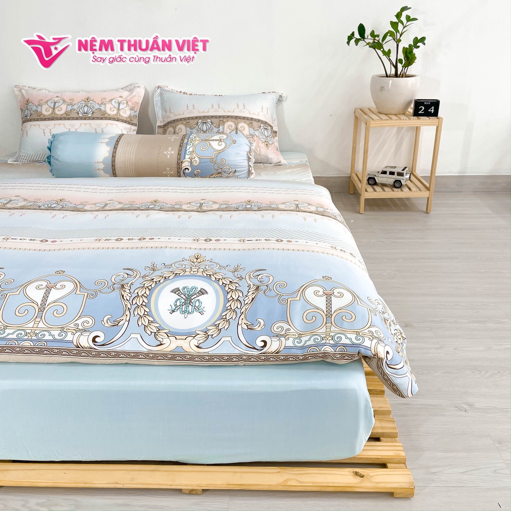 Bộ Ga Mền Cotton Tencel Thuần Việt Cao Cấp - K42