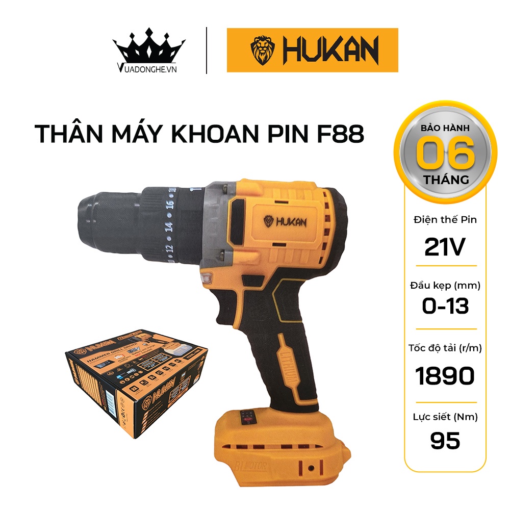 Thân Máy Khoan Pin HUKAN F88 Lực Siết 95N.m Chính Hãng - Vua Đồ Nghề
