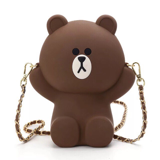 Túi Đeo Chéo GẤU BROWN Silicone