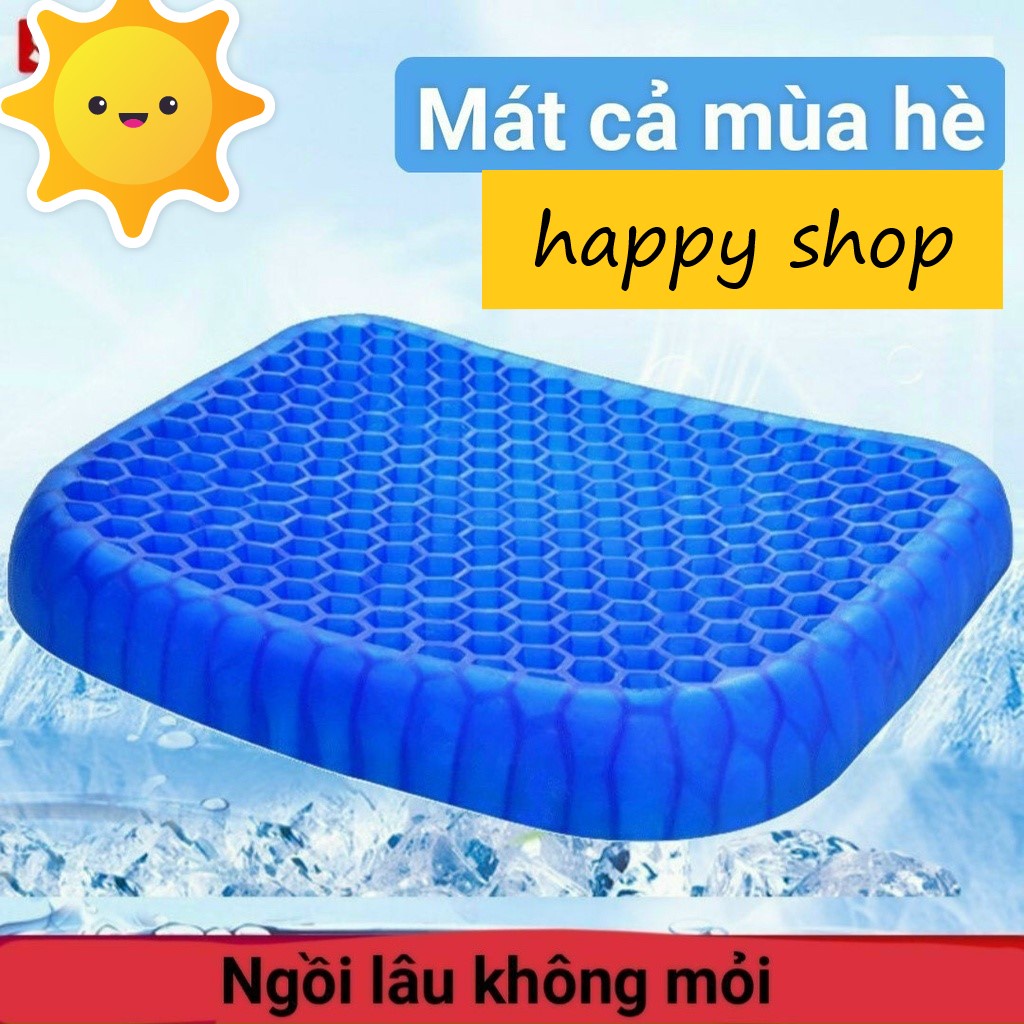 Đệm Silicon - Đệm Ngồi 3D 2 Lớp Êm Ái Dễ Chịu, Đệm Kê Mông Gel Tổ Ong Lót Ghế Ngồi Văn Phòng, Làm Việc,Ghế Trên Ô Tô...