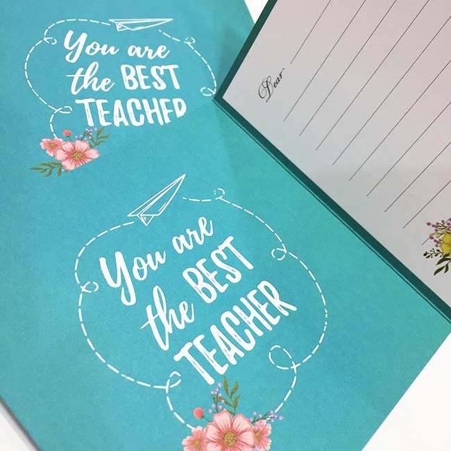 Thiệp vuông tặng thầy cô Bưu thiếp Thank you Teacher, thiệp ghi lời chúc tặng giáo viên các dịp, thiệp 20/11