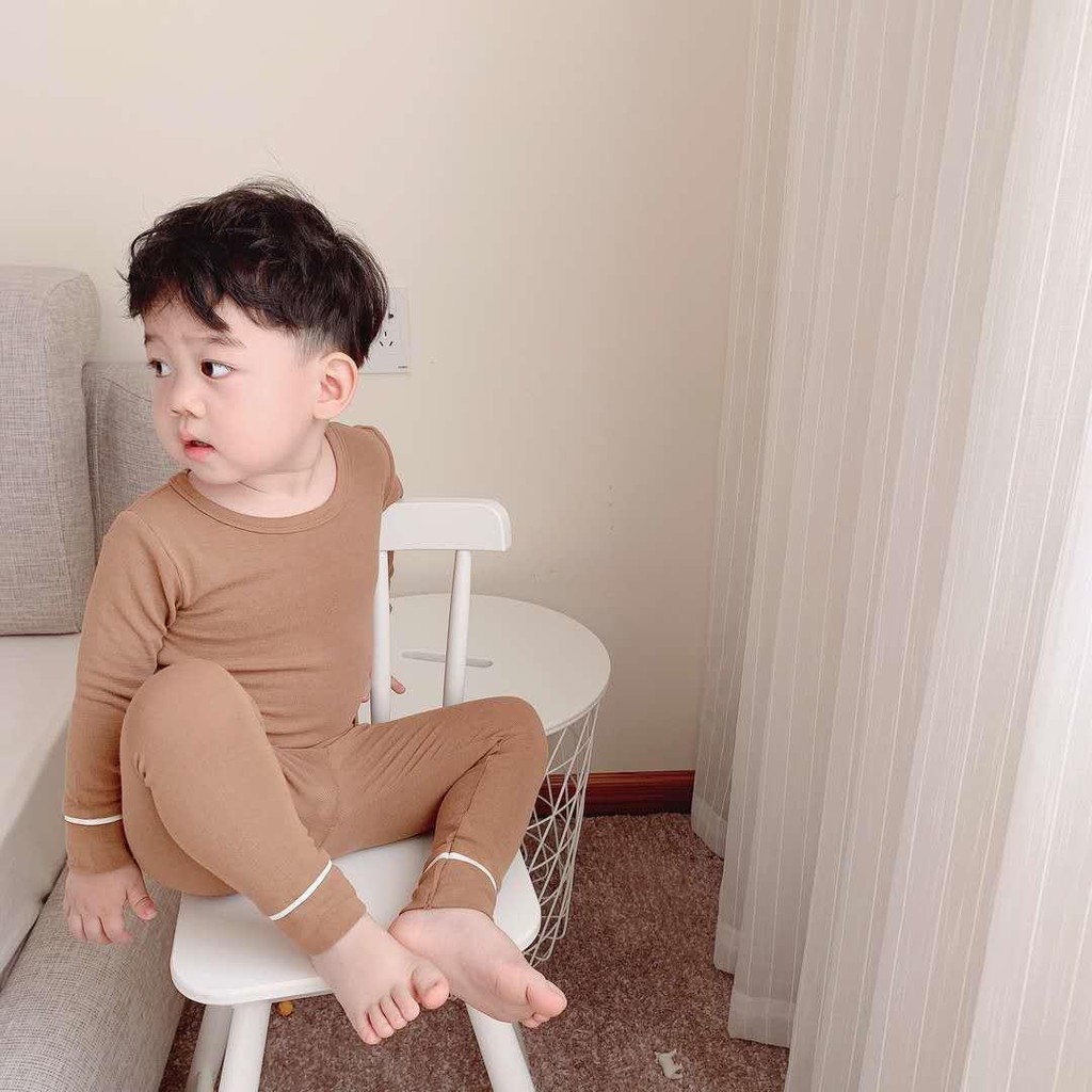 Bộ Thu Đông Bé Trai Bộ Cottong Trơn Cho Bé 6-17kg Mặc Cực Xinh - Sumo Kids