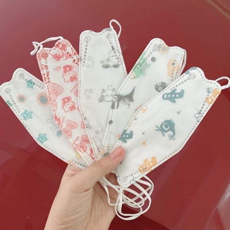 Túi 10 Chiếc Khẩu Trang Kháng Khuẩn 4D Mask KF94 Người Lớn Và Cho Bé Ôm Sát Mặt Lọc Bụi