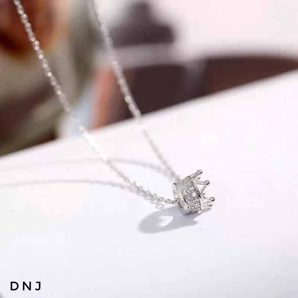 Dây chuyền nữ bạc thật mặt vương miện nạm đá nhỏ thời trang - Vòng cổ bạc Bibi silver