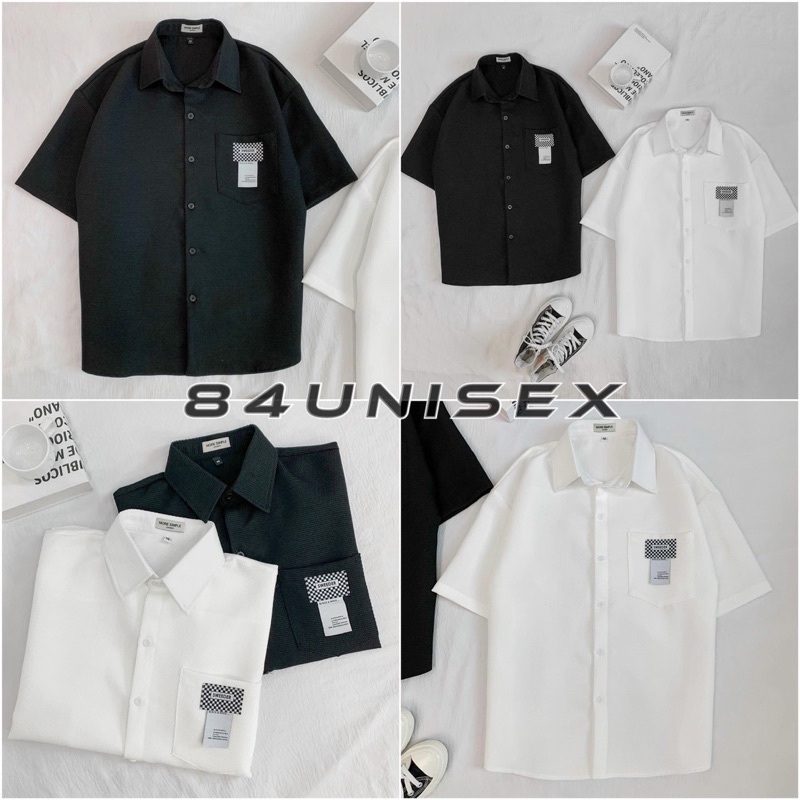 Áo Sơ Mi Tay Ngắn MIN Form Rộng Phong Cách Ulzzang - 84unisex