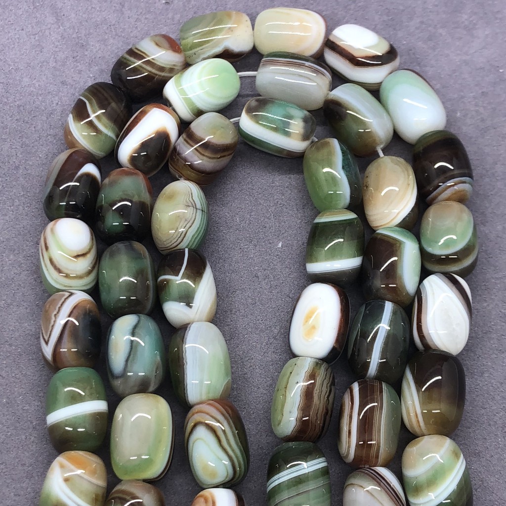 Hạt Đá Malachite Sọc Tự Nhiên Kiểu Xô Mới Dùng Làm Trang Sức Diy