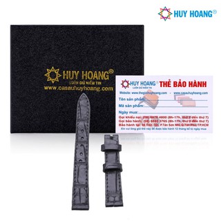 Dây Đồng Hồ Da Cá Sấu Size Nhỏ Huy Hoàng LS8226 - Đen (Size 12-14)