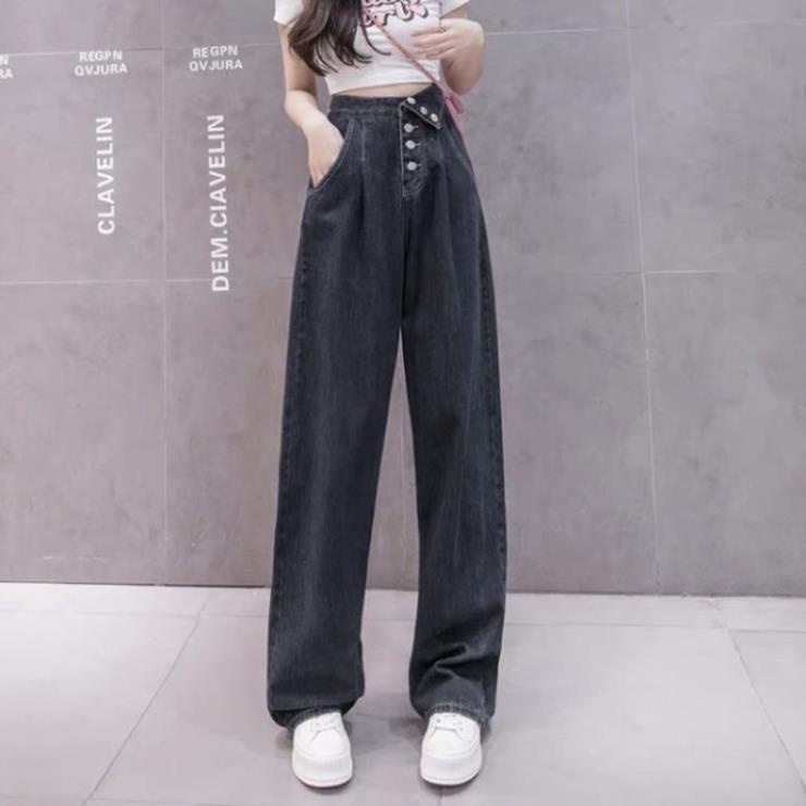 Quần jean baggy ống rộng lưng kiểu tôn vòng eo thon cực sexy ! / *