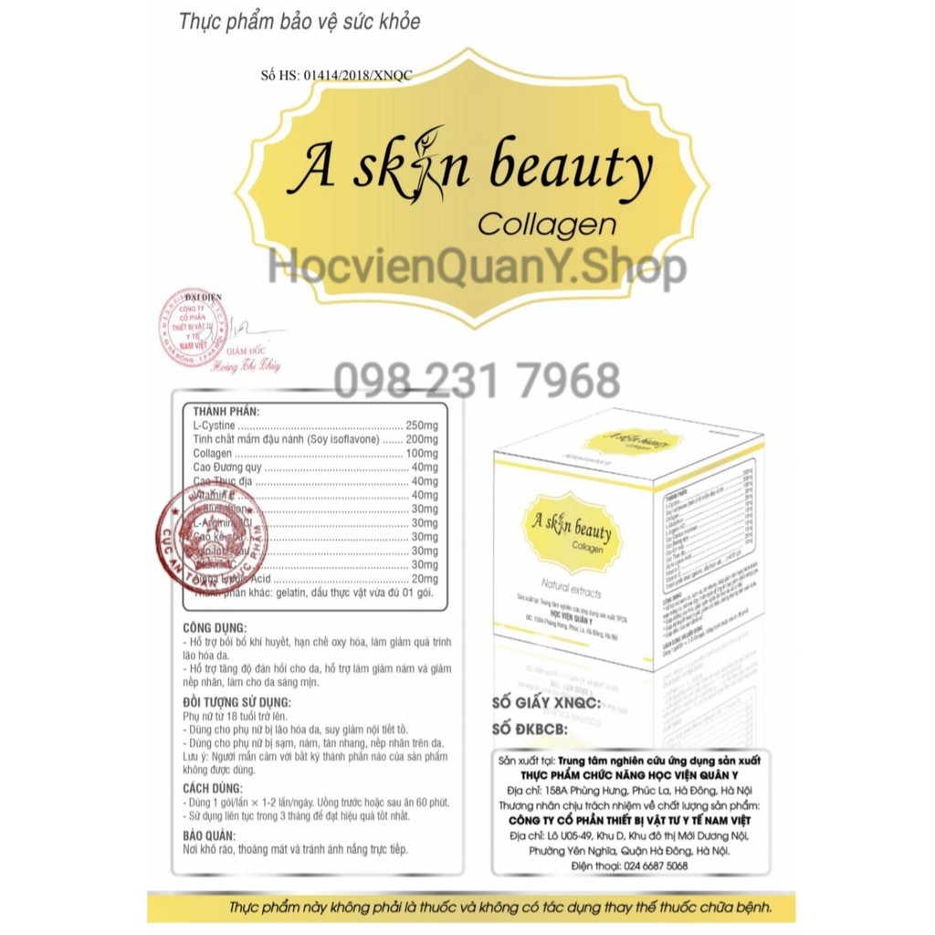 A Skin Beauty Collagen 💊 FREESHIP ️💊 Học Viện Quân Y | BigBuy360 - bigbuy360.vn