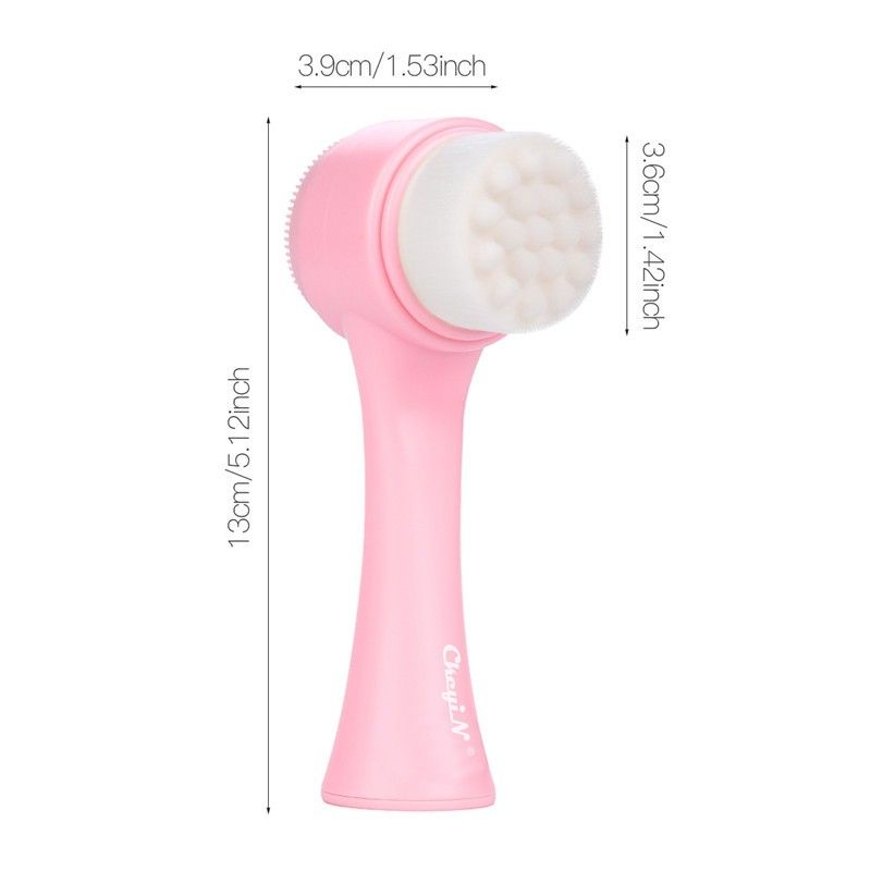 Máy rửa mặt mát xa CkeyiN 2 đầu tiện dụng màu Hồng