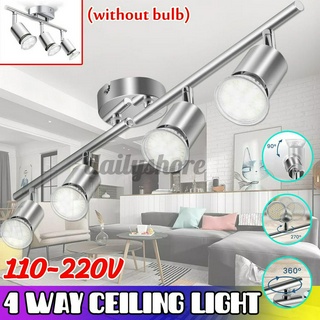 Modern Ceiling Light Round/Straight Bar GU10 Ceiling Spotlight LED Lamp 3/4 Way