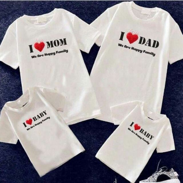 Áo I love MOM, DAD. ĐỦ SIZE CHO GIA ĐÌNH CHẤT ĐẸP